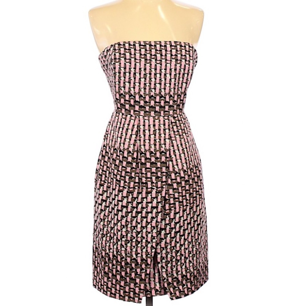 Banana Republic factory strapless patterned dress with pockets